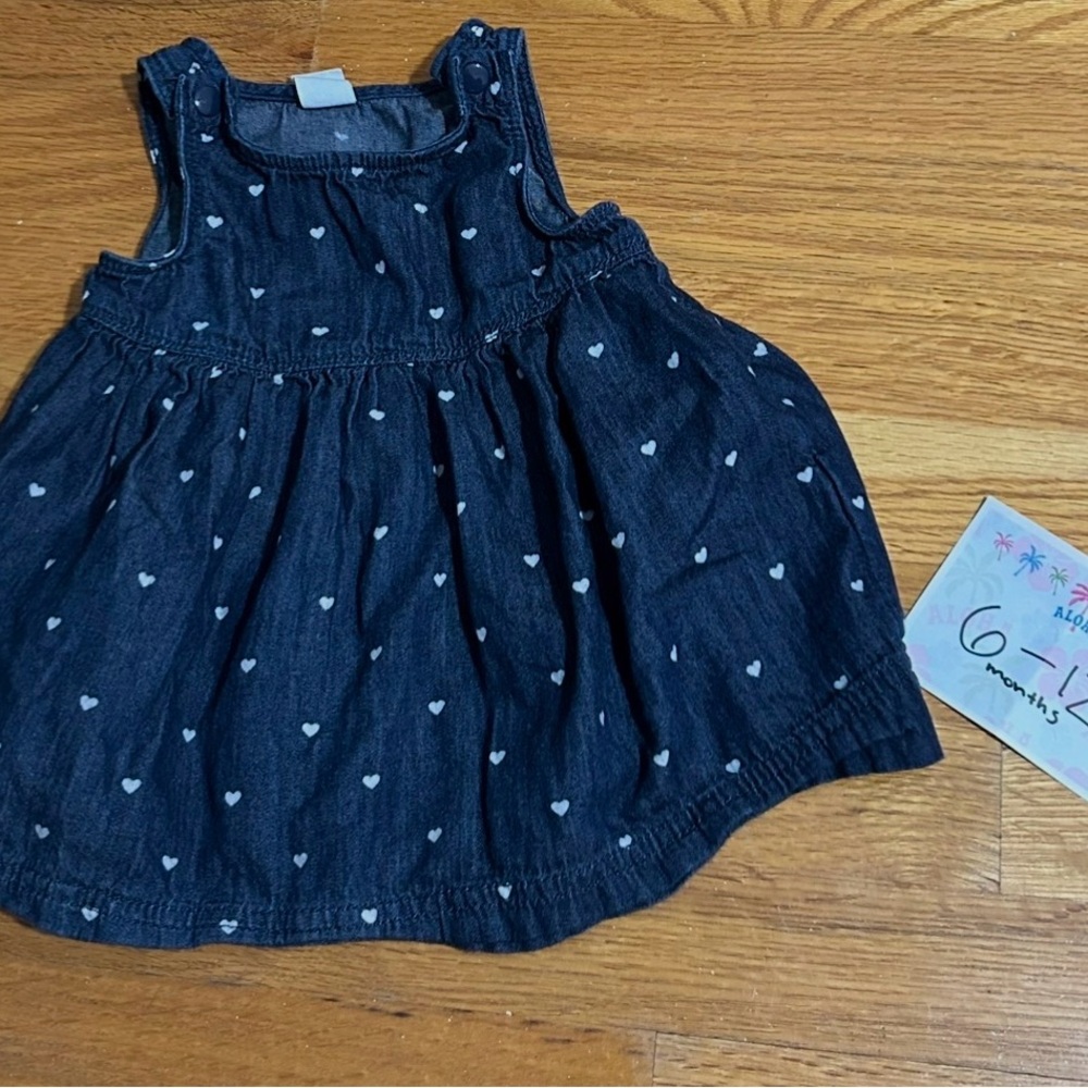 GAP Denim Blue Dress with White Hearts